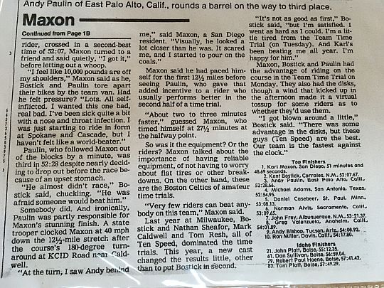 1986 National Time Trial Results 1986 National Time Trial Results